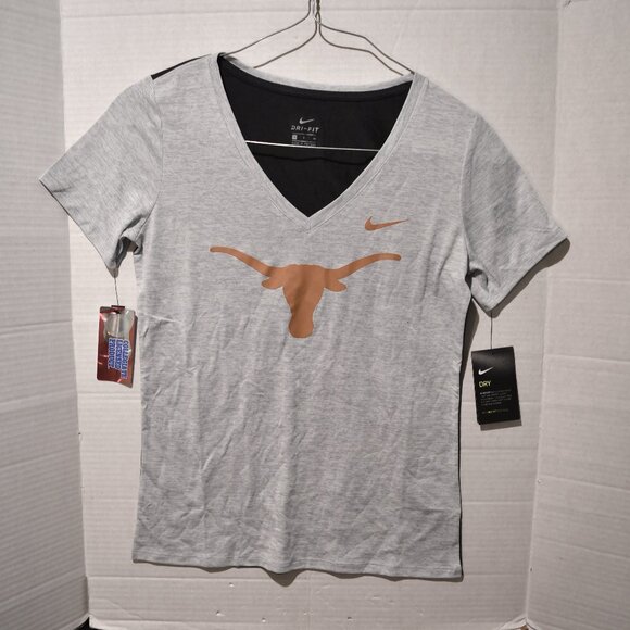 Womens NIKE DRY Dri-Fit Slim fit TOP Texas Longhorns Gray/Black Sizes S-XXL - Picture 1 of 5